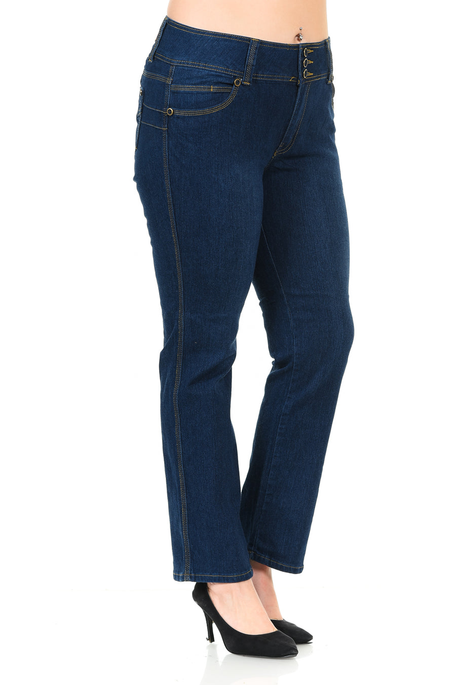 Diamante Women's Jeans - Plus Size - High Waist - Push Up - Style B925L1