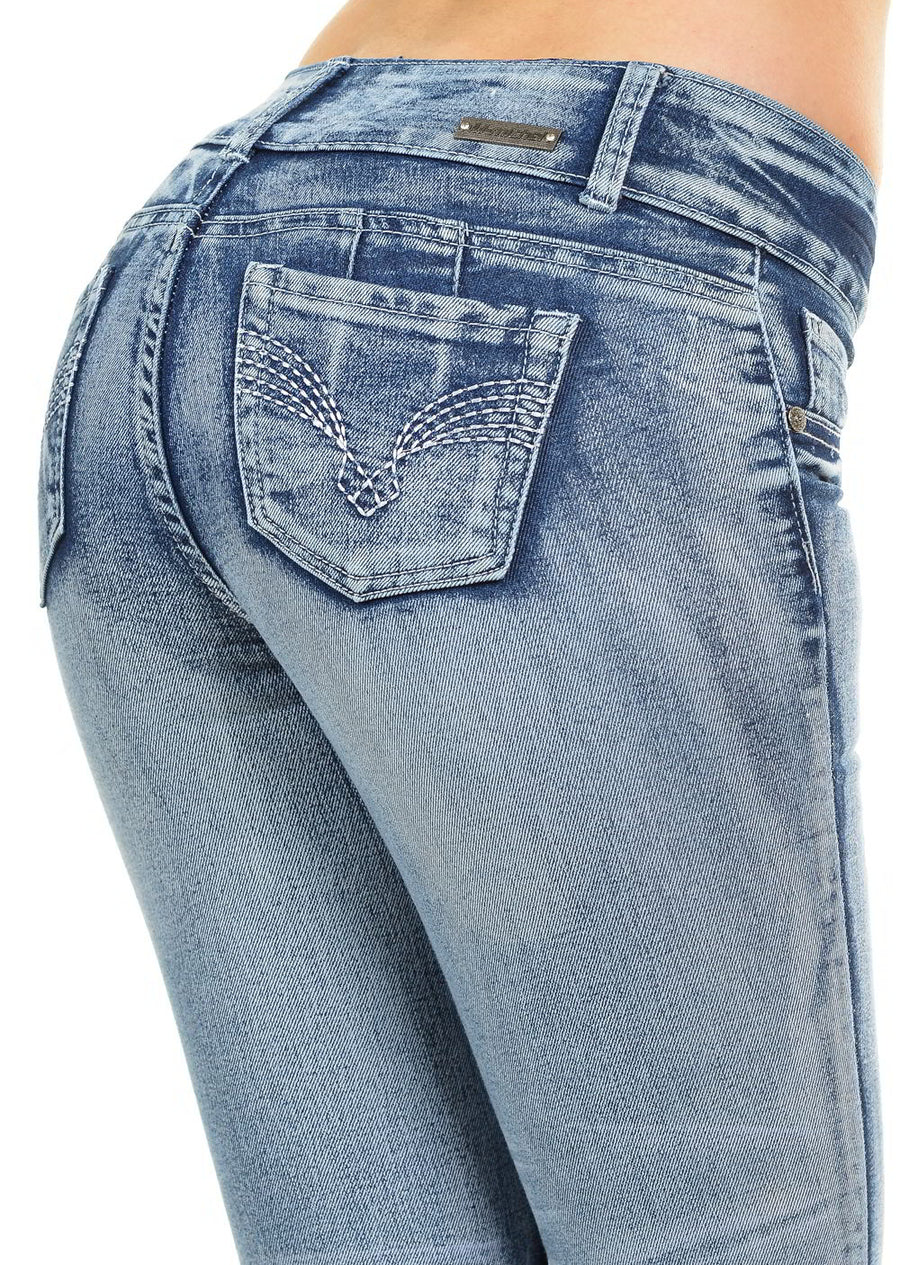 M.Michel Women's Jeans Colombian Design, Butt Lift, Levanta Cola, Push Up, Skinny - Style M477