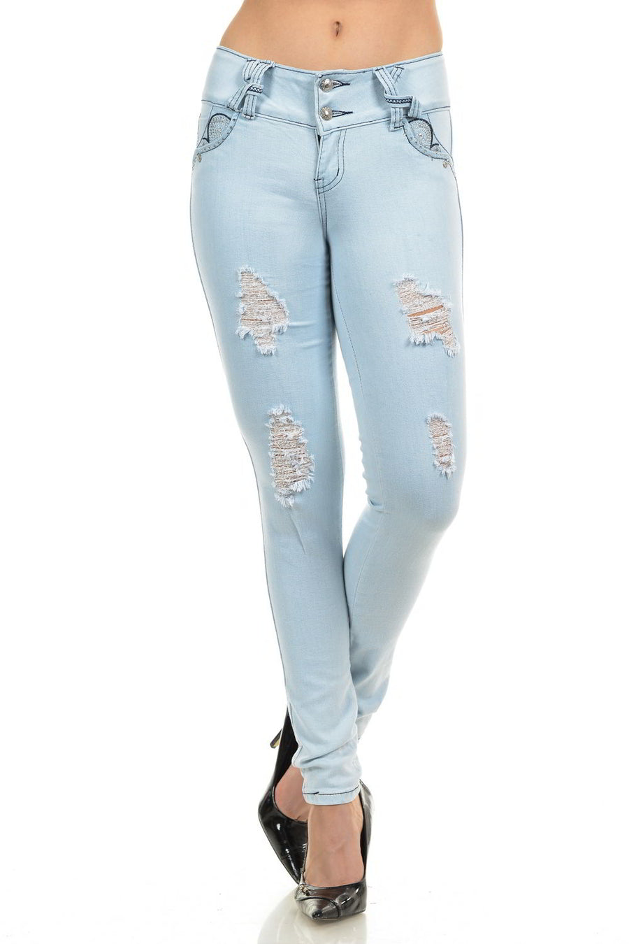 M.Michel Women's Jeans Colombian Design, Butt Lift, Levanta Pompa, Push Up, Skinny - Style M686