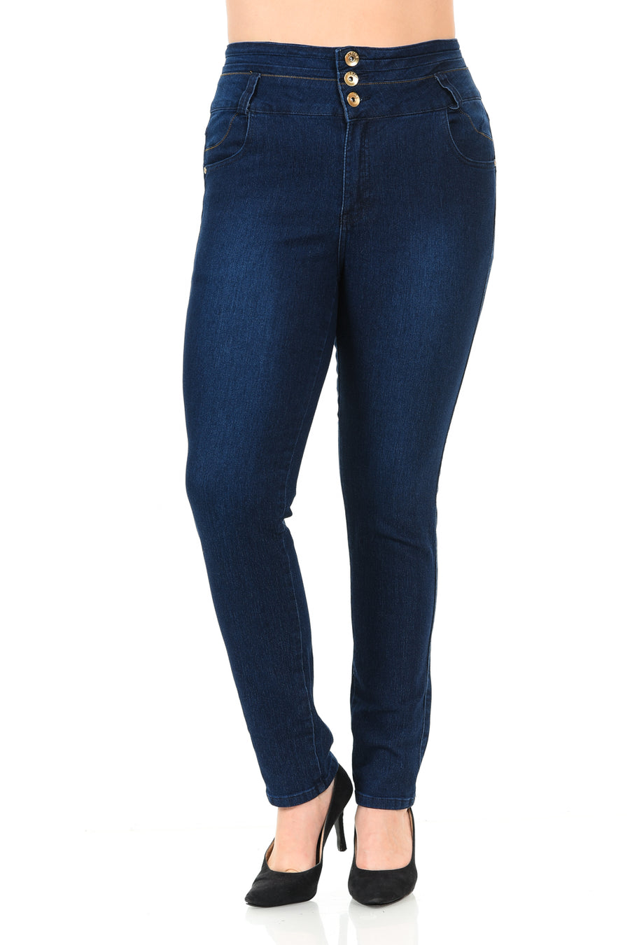 Pasion Women's Jeans - Plus Size - High Waist - Push Up - Style N487