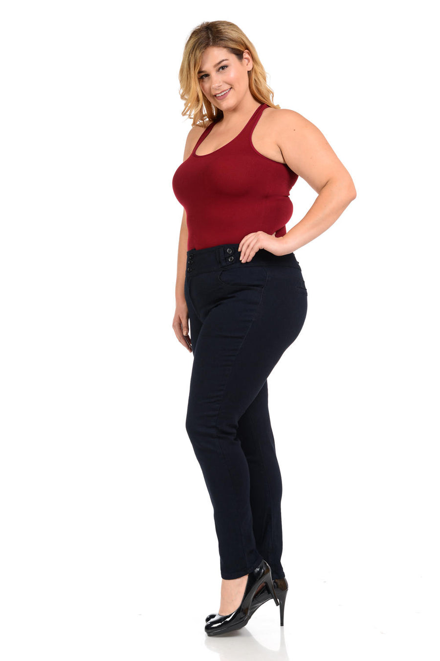 Pasion Women's Jeans - Plus Size - High Waist - Push Up - Style YC027