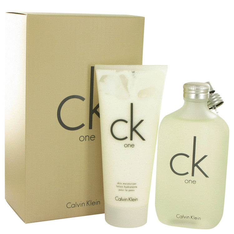 CK ONE by Calvin Klein Gift Set -- 6.7 oz Eau De Toilette Spray + 6.7 oz Body Moisturizer for Men