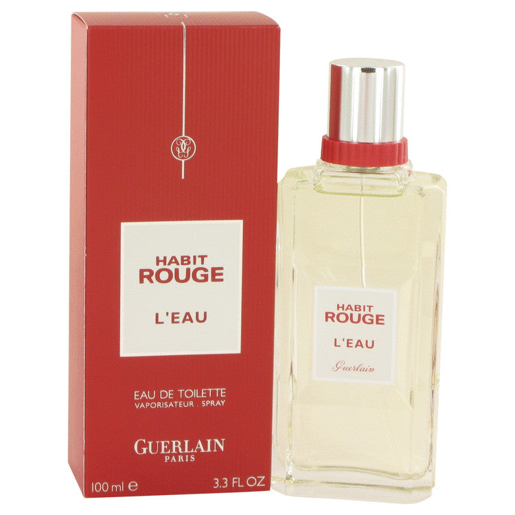 Habit Rouge L'eau by Guerlain Eau De Toilette Spray 3.3 oz for Men