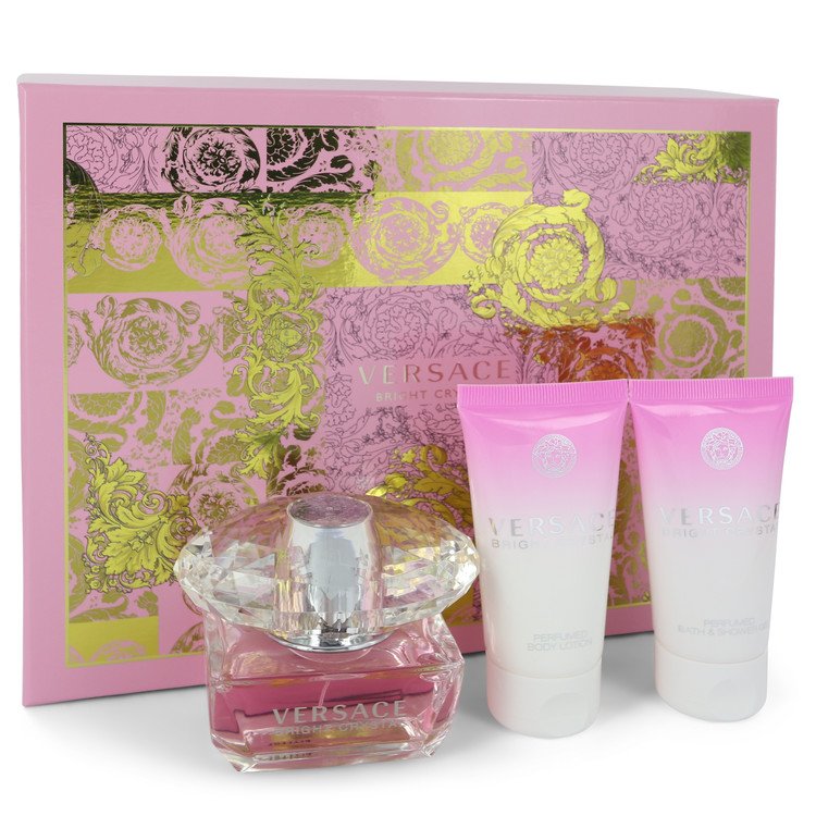 Bright Crystal by Versace Gift Set -- 1.7 oz Eau De Toilette Spray + 1.7 oz Body Lotion + 1.7 oz Shower Gel for Women