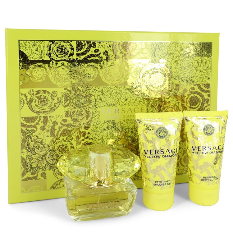 Versace Yellow Diamond by Versace Gift Set -- 1.7 oz Eau De Toilette Spray + 1.7 oz Body Lotion + 1.7 oz Shower Gel for Women