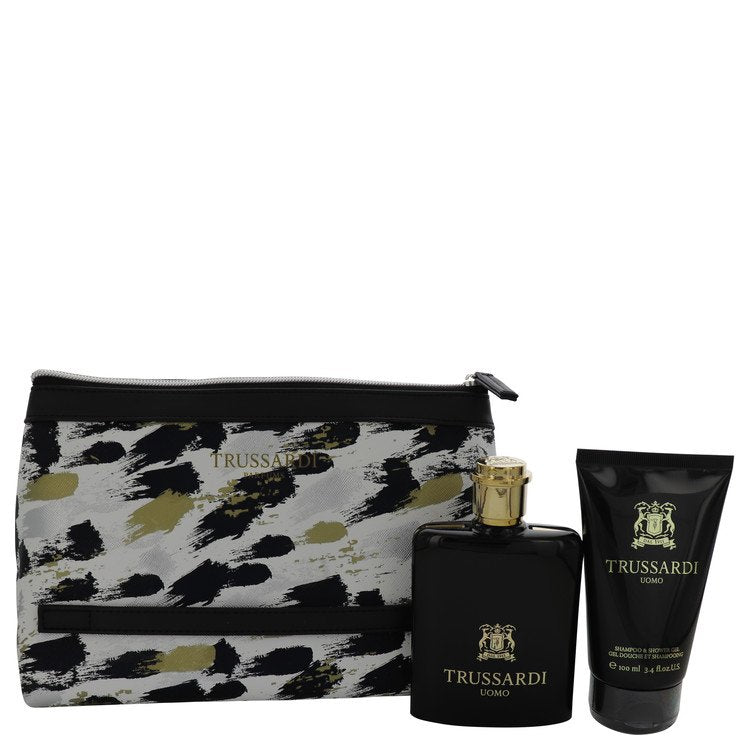 TRUSSARDI by Trussardi Gift Set -- 3.4 oz Eau De Toilette Spray + 3.4 oz Shower Gel + Trusssardi Pouch for Men