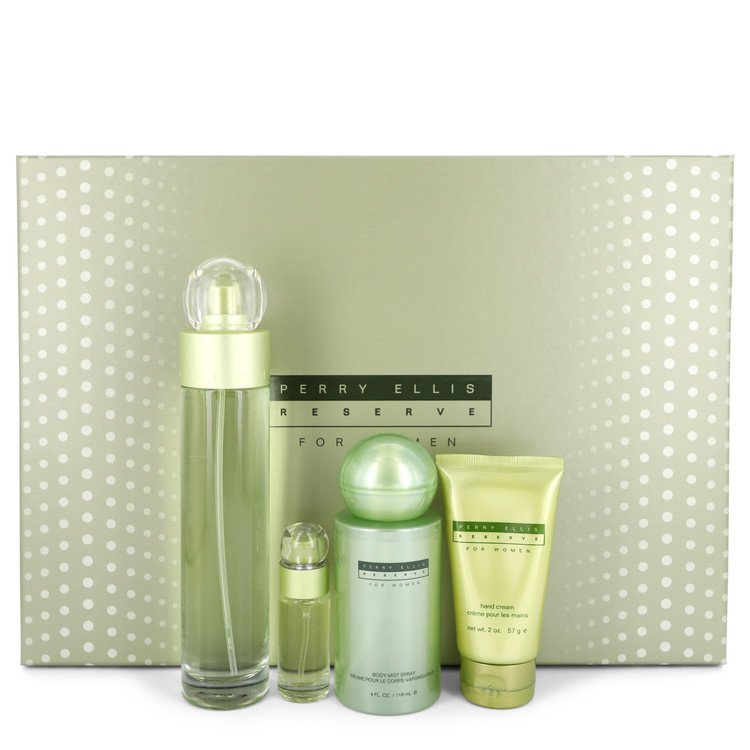 PERRY ELLIS RESERVE by Perry Ellis Gift Set -- 3.4 oz Eau De Parfum Spray + 4 oz Body Mist + 2 oz Hand Cream + .25 oz Mini EDP Spray for Women