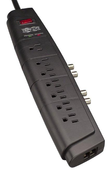 Tripp Lite Home Theater Surge Protector Power Strip 7 Outlet Rj11 Coax 6feet  Cord