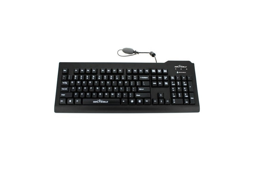 Seal Shield Silver Seal Glow Waterproof USB Keyboard US Black SSKSV207G