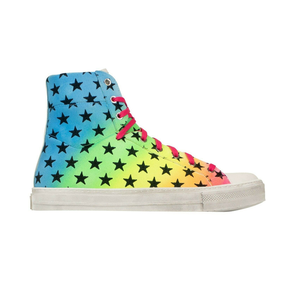 Men's Sunset Rainbow Star Canvas Sneakers - Multi