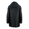 Polyester Blend Single Breasted Over Coat - Black