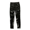 Latex High Waisted Skinny Jeans Pants - Black