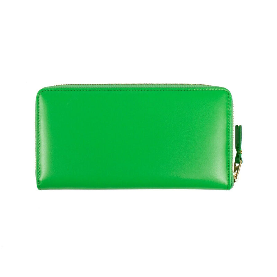 Leather Zip Around Wallet - Green