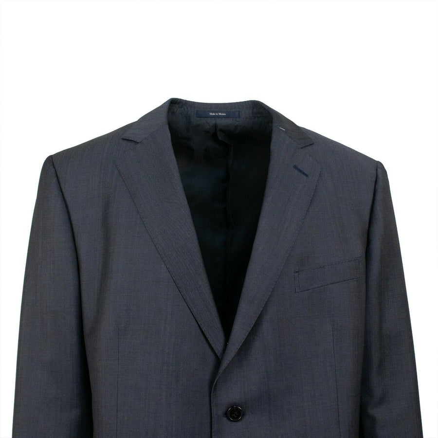 Wool Blend Two Button Suit - Blue