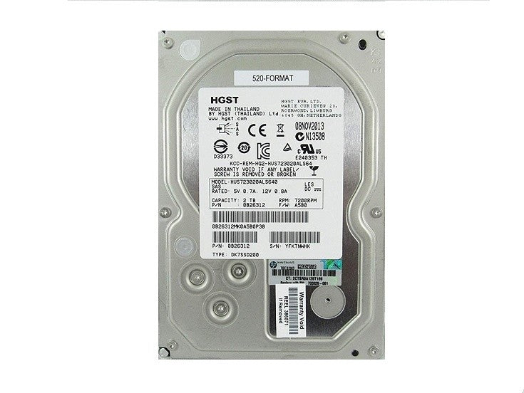 2TB HP SAS 7200RPM 6Gbps Nearline Non Hot Swap 3.5 Internal Hard Drive 703329-001