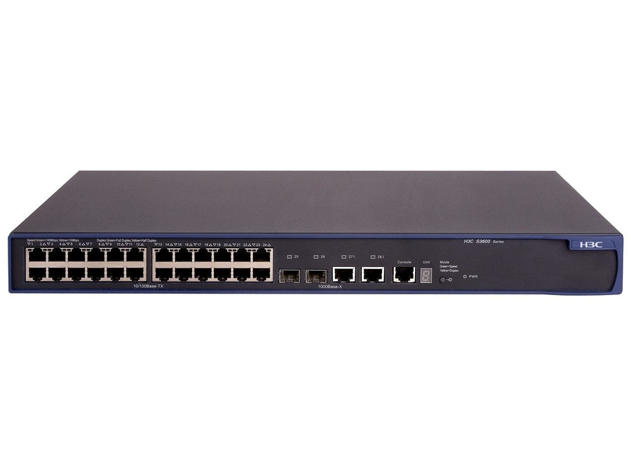 HP A3600-24TP SI Switch Managed L3 24-Ports 10/100Base 2x SFP Ports H3C 0235A10F JD329A