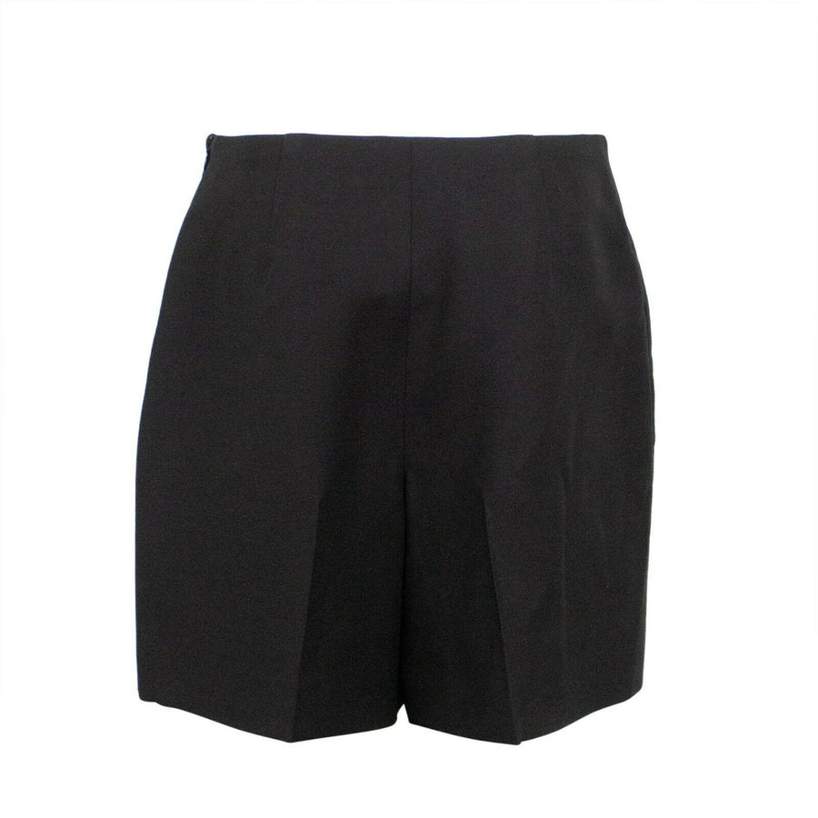 Wool Blend Wide Shorts - Black