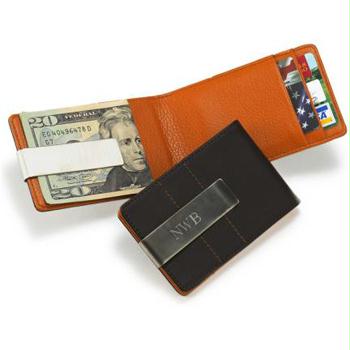 Personalized Metro Leather Wallet/Money Clip