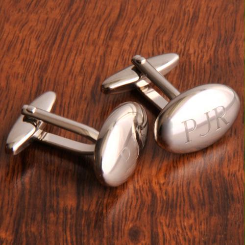 Personalized Oval Polished Cufflinks