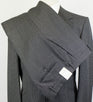 Drop 7 Striped Wool 3 Roll 2 Button Suit - Gray