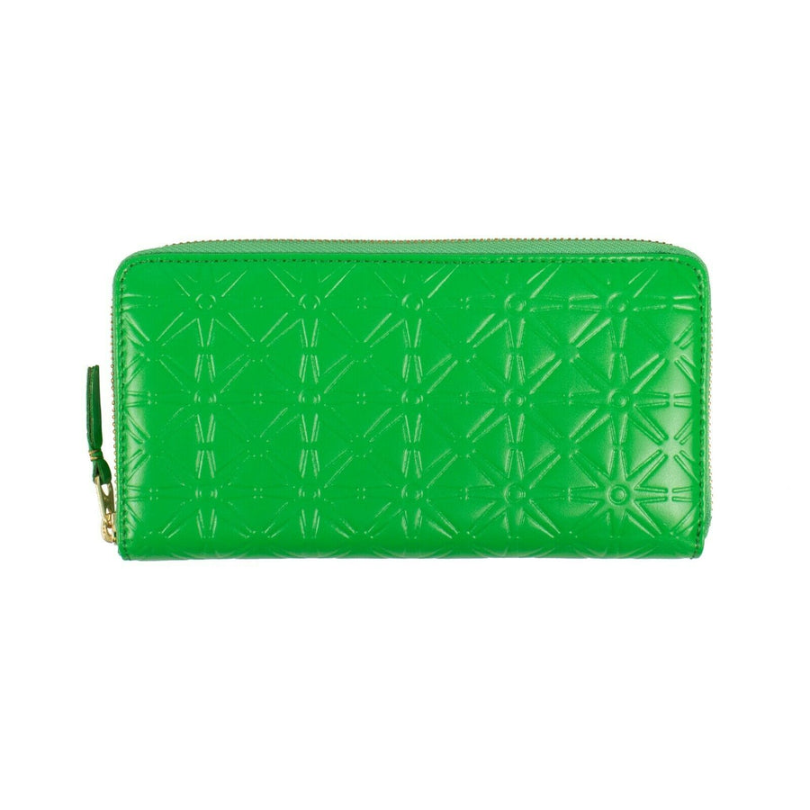 Leather Star Embossed Wallet - Green