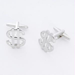 Dashing Dollar Sign Cufflinks with Personalized Case