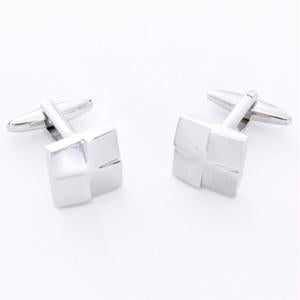 Dashing Silver Square Cufflinks with Personalized Case