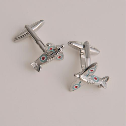 Dashing Spitfire Cufflinks with Personalized Case