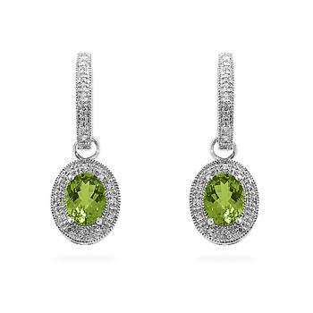 Peridot Dangles in White Gold