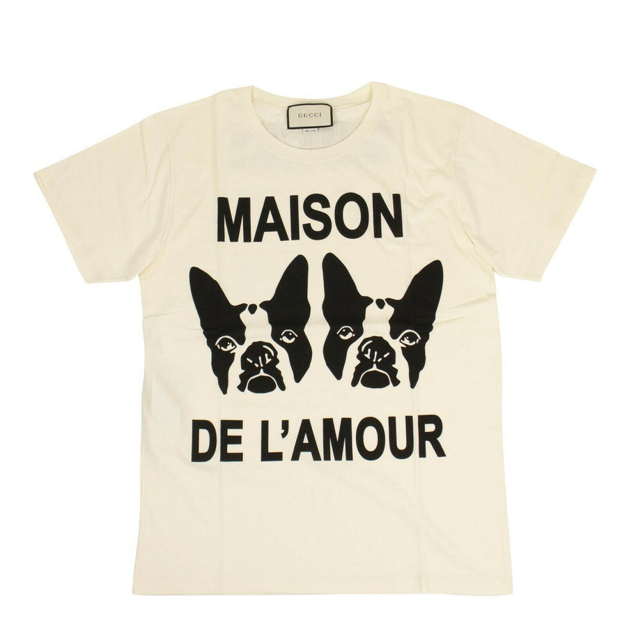 Men's Maison De l'Amour Sequin Logo Cotton T-Shirt - Off White