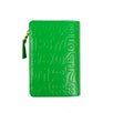 Leather Number Embossed Organizer Wallet - Green