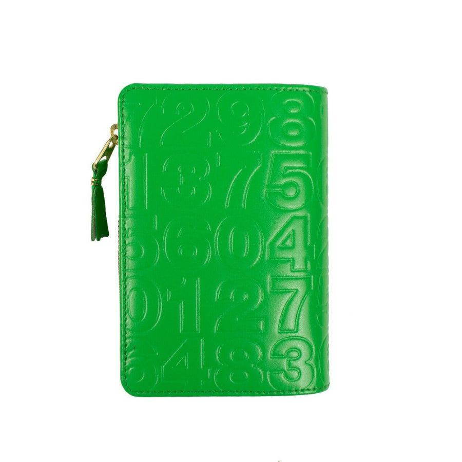 Leather Number Embossed Organizer Wallet - Green