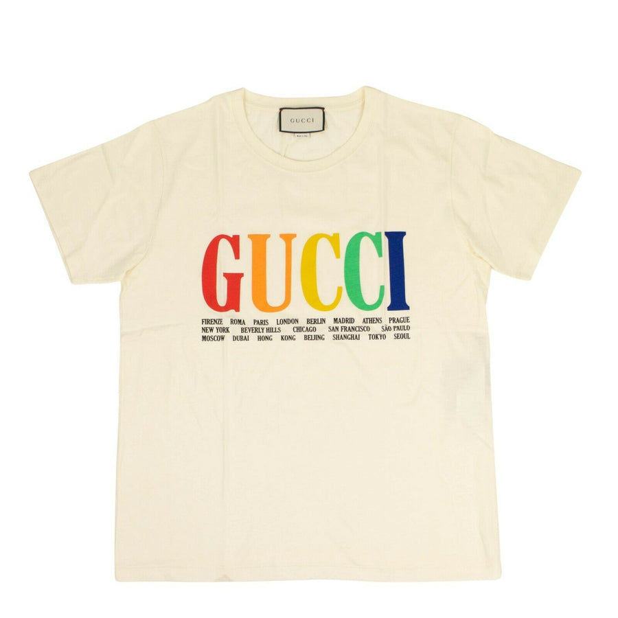 Men's Rainbow Cities Cotton T-Shirt - Ivory