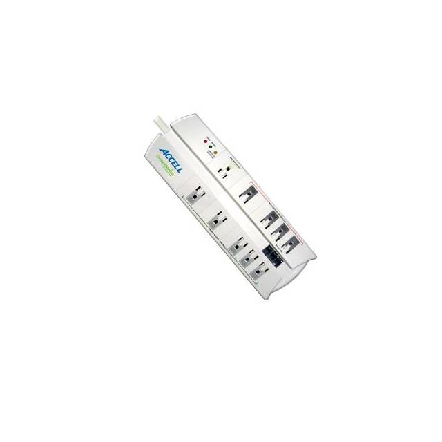 Accell D080B-003K GreenGenius 10-Outlet 125V Surge Protector & Power Conditioner For Home / Office