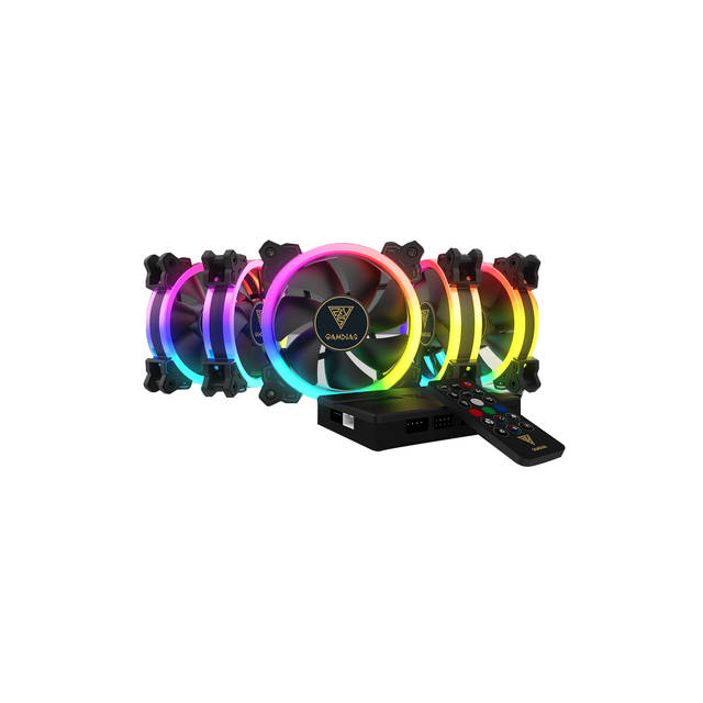 Gamdias AEOLUS M1-1205R RGB Case Fan with Remote controller and AEOLUS Box II (5 Pack)