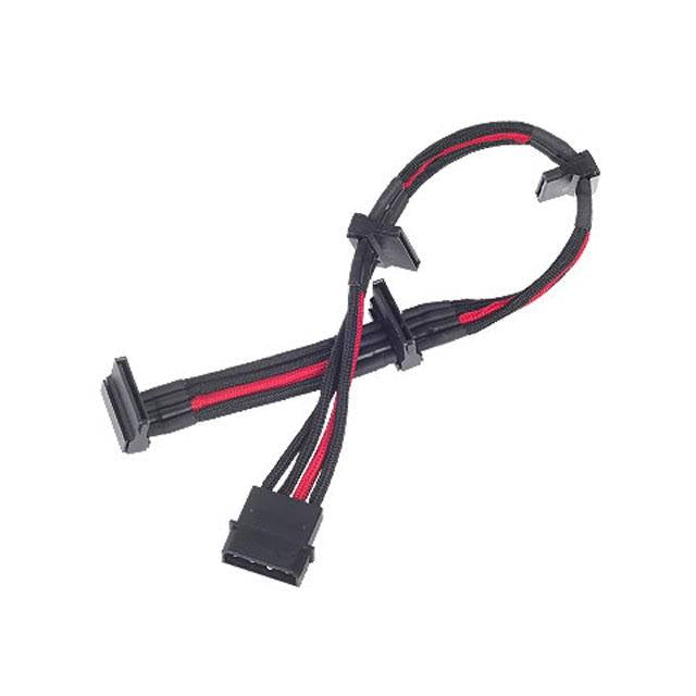 Silverstone PP07-BTSBR 4pin to 4SATA PSU Cable (Black/Red)