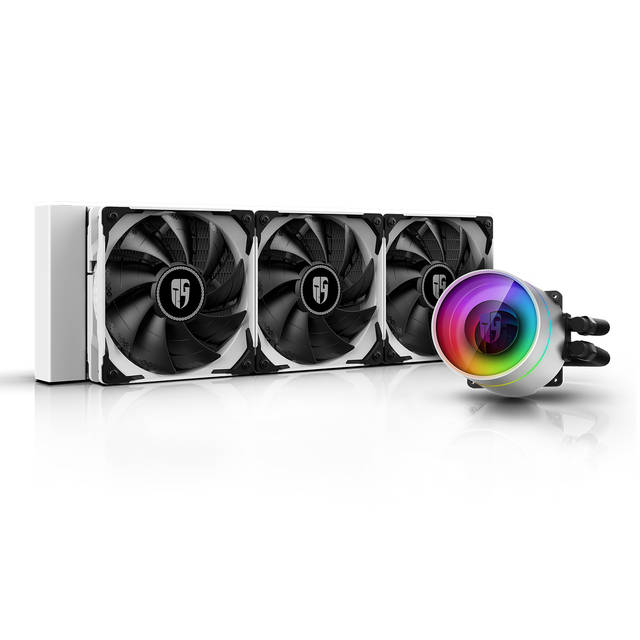 DEEPCOOL Castle 360EX WH, Addressable RGB AIO Liquid CPU Cooler, Anti-Leak Technology Inside, Cable Controller and 5V ADD RGB 3-Pin Motherboard Contr