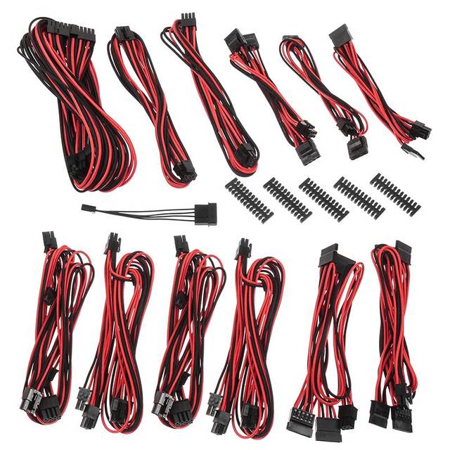 BitFenix ALCHEMY 2.0 PSU CABLE KIT for EVGA SuperNOVA T2/P2/G2/G3 Power Supply, EVG-SERIES - Black/Red (BFX-ALC-EVGKR-RP)