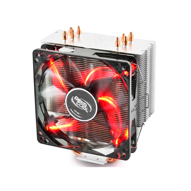 DEEPCOOL GAMMAXX 400 CPU Cooler 4 Heatpipes PWM Fan Red LED INTEL/AMD AM4 Compatible