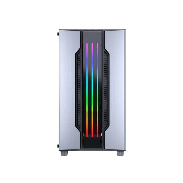 Cougar GEMINI M SILVER Mini Tower Gaming Case with Addressable RGB and Dynamic Lighting Effects (Silver)