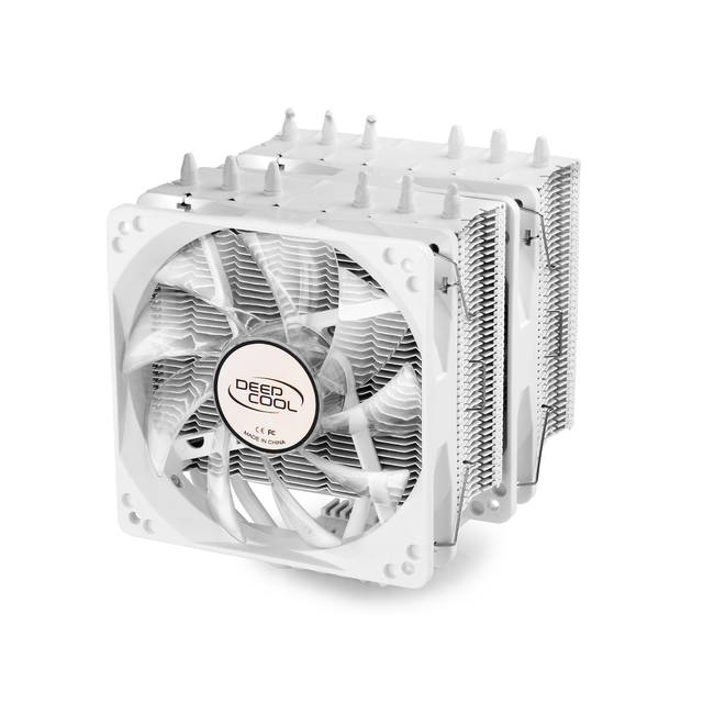 DeepCool NEPTWIN white version CPU Cooler 6 Heat pipes Twin-tower Heatsink Dual 120mm white LED Fans (NEPTWIN WHITE), AM4 Compatible