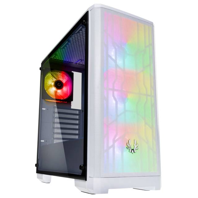 BitFenix BFC-NVM-300-WWGKW-4A Nova Mesh TG White Case ARGB Edition EATX/ATX/Micro ATX/Mini ITX Tempered Glass/AURA SYNC