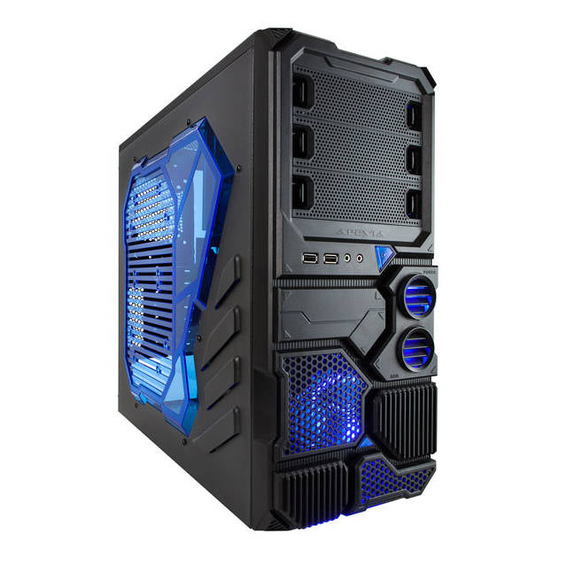 Apevia X-Sniper 2 No Power Supply ATX Mid Tower (Black/Blue)