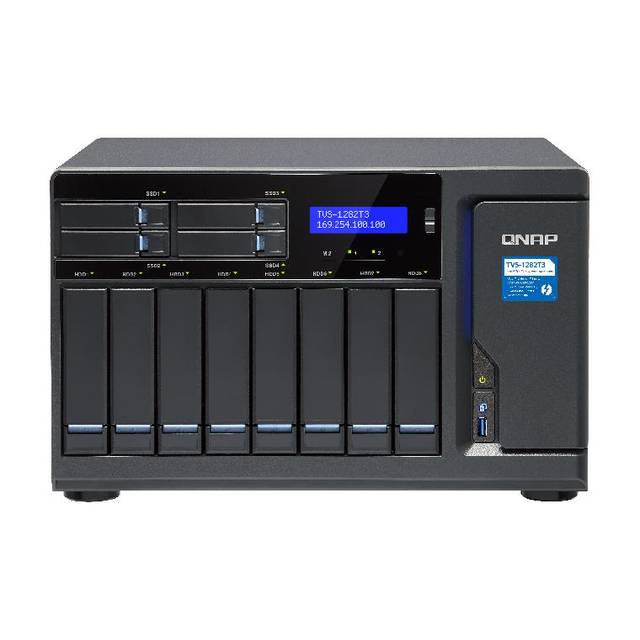 QNAP TVS-1282T3-I7-32G-US Intel Core i7-7700 3.6GHz/ 32GB RAM/ 6GbE/ 12SATA3/ USB3.0/ 12-Bay Desktop NAS for SMBs