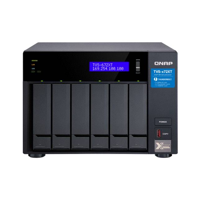 QNAP TVS-672XT-I3-8G-US Intel Core i3-8100T 4 3.1GHz/ 8GB RAM/ 6-Bay Desktop NAS for SMBs