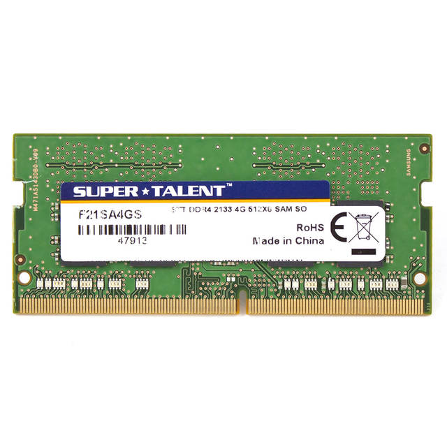 Super Talent DDR4-2133 SODIMM 4GB/512Mx8 CL15 Samsung Chip Notebook Memory