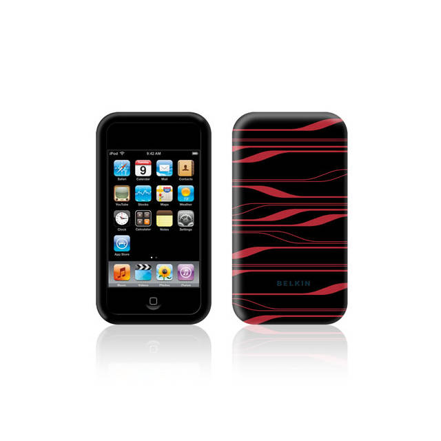 Belkin F8Z364-BKI Sonic Wave Two-Tone Silicone Sleeve for iPod touch 2nd Gen (Black/Infrared)