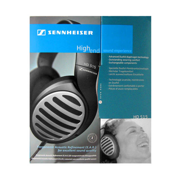 Sennheiser HD515 Wired 6.3mm Dynamic All-rounder Headphone, w/ E.A.R. & 3.5mm Adapter