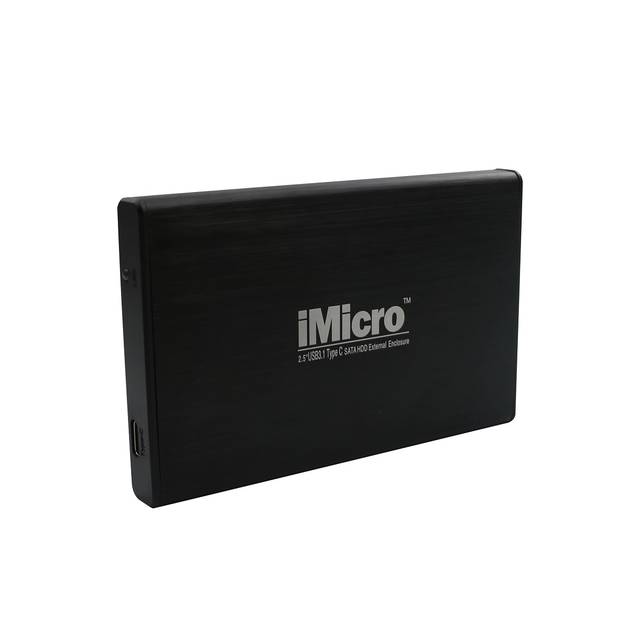 iMicro IMBSU23TC 2.5 inch SATA to USB 3.1 Type C External Hard Drive Enclosure (Black)