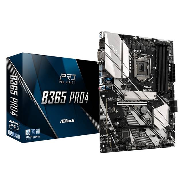 ASRock B365 PRO4 LGA1151/ Intel B365/ DDR4/ Quad CrossFireX/ SATA3&USB3.1/ M.2/ A&GbE/ ATX Motherboard